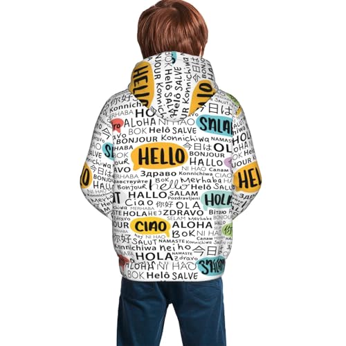 Hello Kid Hoodies Boys Sweatshirts Girls Pullover with Pocket4