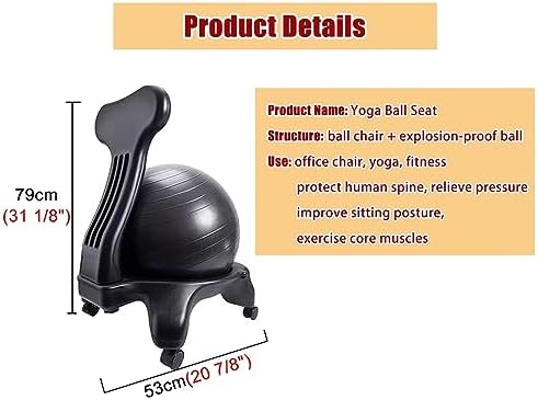 Yoga Balance Ball Chair with Back Support, Designed to Correct Posture and Relieve Back Pain, Suitable for Teachers, Students, and Office