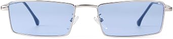Small Y2K Narrow Rectangle Sunglasses Womens Mens Retro 80s 90s Sun glasses UV400 Sunnies