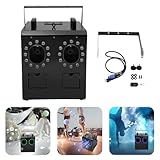 Professional Bubble Fog Machine with LED Lights - Dual Nozzle 900W Fogger for Parties, Stage Shows & Events - Remote Control, 28 RGBW LEDs, 32ft Spray (110V, Black)