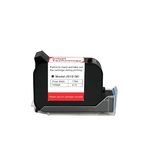 Aubest 1Pc Js10 12.7Mm Handheld Printer Ink Cartridge 1-10Pcs Fast Dry Eco Solvent 600Dpi Thermal Inkjet Printer Black Ink Cartridge(1Pc)