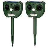 2023 2X Repelente Gatos, Ahuyentador de pajaros, Solar Ultrasónico Ahuyentador Pare Animales, Gatos, Ratas, Perros, Aves, Zorros y Otros, Outdoor Repeller para Los Animales con LED Que Destella