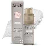Kitsch Volumizing Rice Protein Dry Shampoo Powder - Dry Shampoo for Women & Men, Dark Hair, No White Cast, Absorbs Oil, Non-Greasy, Fragrance Free, Travel Size | Ideal Gifts for Women- Dark Tinted 1oz