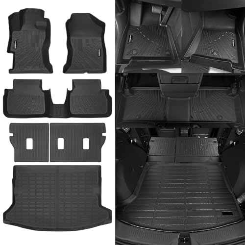 Naibeve Floor Mats for 2018-2023 Subaru Crosstrek & 2017-2023 Impreza (Not for Hybrid)- All Weather Custom for Subaru Crosstrek Floor Mats & Cargo Mat & Backrest Mats Waterproof Interior Accessories