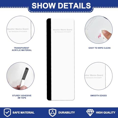Sticky Monitor Memo Board, Memo Board for Computer Screen, Monitor Memo Boards for Computer, Acrylic Sticky Note Holder, Message Reminder Side Panel, Home Office Desktop Accessories (2) — view 2