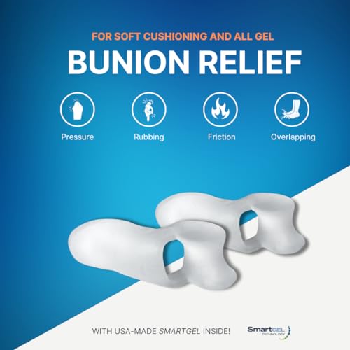 Image of NatraCure Gel Big Toe Bunion Guards & Toe Spreaders (2 Pieces) - Pain Relief for Crooked, Overlapping Toes, Pressure, Protector, Corrector, Shield, Spacer, Pad, Separator, Cushion - 1315-M CAT 2PK