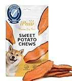 iPaw Sweet Potato Dog Treats, SQF Certified Single Ingredient Dog Treats for Vegetarian, All Natural Human Grade Puppy Chew, Rawhide Alternative, Hypoallergenic, Easy to Digest
