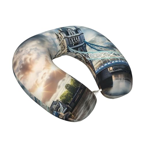 Almohada semicircular de poliéster negra para viaje miniatura 2