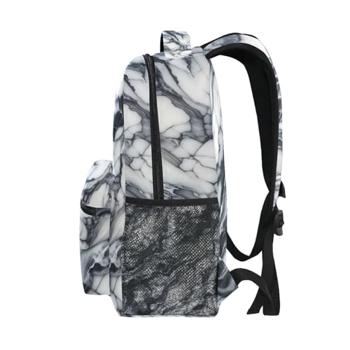 School Bag for Girls, Travel Back Pack, Kids Back to School Supplies, Ideal for Ages 6–14, Marble Texture4