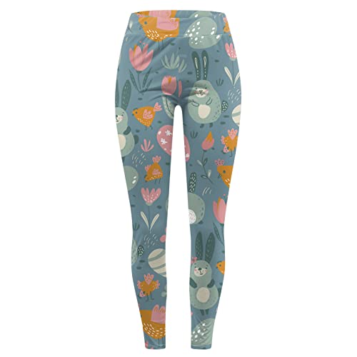 2024 High Waisted Yoga Pants for Women Girls Colorful Funny Easter Day Print Tummy Control Stretchy Workout Leggings Tights4
