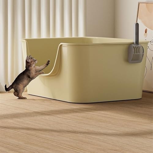 Arenero grande para gatos con lados altos y pala (gris) miniatura 5