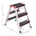 Giantex Aluminum Step Ladder, Lightweight Folding Non-Slip 3 Step Stool 330lbs Capacity Wide Pedal for Household Work Use