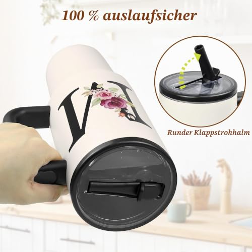 ZIOSINM Personalisierte Geschenke für Frauen, Thermobecher mit Strohhalm – Ansicht 2