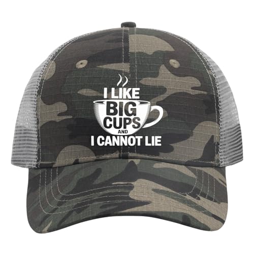 I Like Big Cups and I Cannot Lie Trucker Hat Sports Hat AllBlack Mens Hats Gifts for Daughter Outdoor Caps