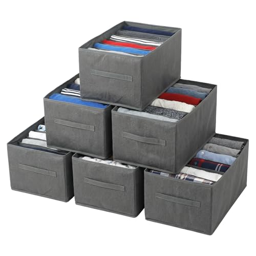 Xaajooio 6 Pack Foldable Wardrobe Clothes Organizer with Handle 7