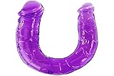 DILDO DOBLE EN GELATINA FLEXIBLE LILA