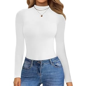 Ekouaer Thermal Tops Womens Long Sleeve Top Turtle Neck Shirt Slim Fit Base Layer Basic, S-XXL