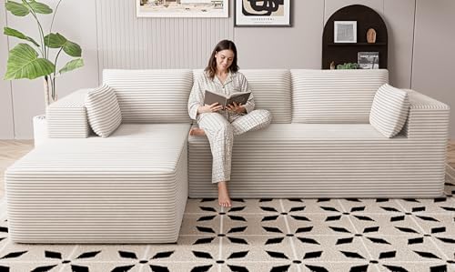 106" Cloud Sectional Boneless Couches for Living Room, Modular L