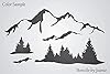 Stencils by Joanie Snowy Range Smokey Mountain Valley Pine Trees Rustic DIY Craft Signs #2