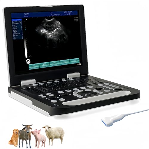 Ruisheng N50 Portable Veterinary Ultrasound Machine with15 inch Large HD LCD Screen for Veterinary Pregnancy Ultrasound Dogs, Cats, Pigs, Cattle, Horses, Sheep, Goat (Linear Array Probe)