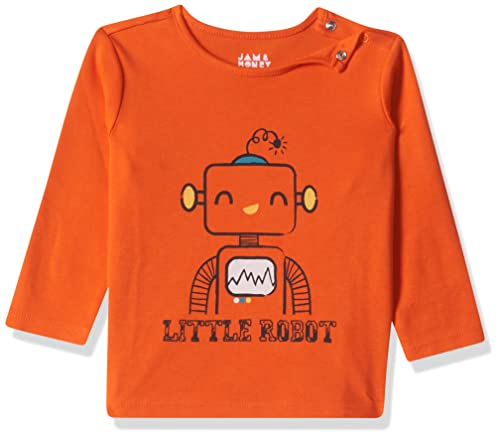 Image of Amazon Brand - Jam & Honey Baby Boy's Full Sleeves 100% Cotton Printed Regular Fit T-Shirts | New Born Baby Clothes-0 to 24 Months (Pack of 3)