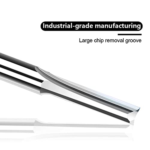 Cnc Router Bits 6Mm Shank Straight Flute End Mill 2-Flute Milling Cutting Straight Edged End Mill 6Mm Straight Router Bits For Cnc Router X-Carve Mdf Pvc Acrylic Hardwood Plywood 5Pcs (6X42X70Mm) #TOP5