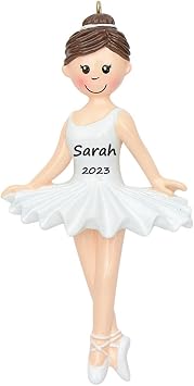 MAXORA Personalized Ballerina Girl Ornament, Custom Ballet Christmas Ornament, Pink Slippers Dance Ornament, Ballet Keepsake Gift for Dancer Girls