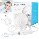 Aspirador nasal para bebé | Aspirador nasal para bebé | Limpiador eléctrico de nariz, 3 niveles de succión, aspirador nasal recargable recién nacido, puntas de plástico suave
