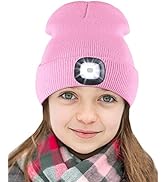 Deilin Mütze mit Led Licht Kinder, USB Wiederaufladbare Strickmütze mit 4 LED Licht Unisex Winter...