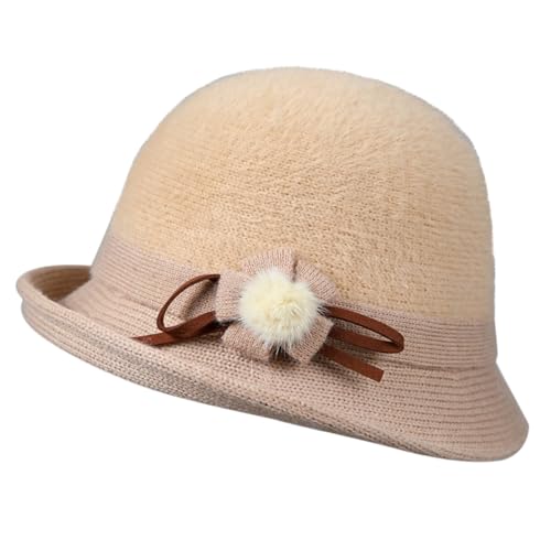 VaiKanhai Sombrero de pesca para hombre y mujer, diseño de cúpula de invierno, casual, sombrero de melón, impermeable, beige, M, beige, M
