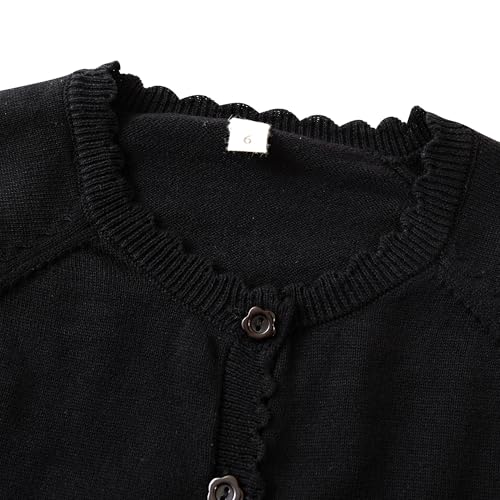 Image of Cropped Shrug Cardigan Girls Cotton Soft Long Sleeve 5-12 Years (Dressy) | Soft Lightweight Crop Sweater 100% Cotn Skin-friendly Dressy Cardigan Bolero Spring Autumn