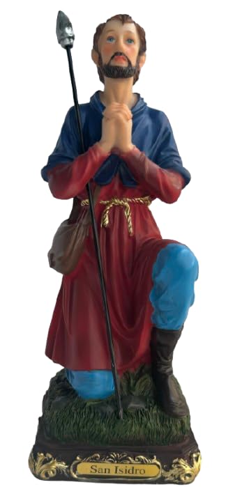 Figura San Isidro Labrador 12" Resina Decorativa miniatura 2