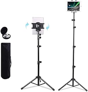 BNTTEAM Portable Universal Floor Tablet Tripod Mount Stand with bracket holder adapter for all 7" to 10" Tablets,Rotatable 360°Height Adjustable Displays Photos Movies Videos + BAG