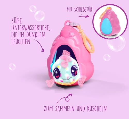 Simba Toys - Pearly Pods Sweety Friends, 12-Fach Sortiert, es Wird nur EIN Artikel geliefert, Plüsch mit Leuchteffekt, 8cm, seltene Meerjungfrau und Perle, Muschel-Anhänger, ab 3 Jahre