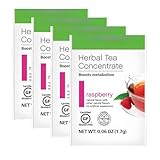 Generic Herbal Tea Concentrate 0.06 Oz (1.7 g), Raspberry Flavor Certified Gluten-Free, Instant and low calorie 30 Packets