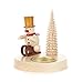 Produktbild DREGENO Seiffen Teelicht-Halter Schneemann auf Schlitten 10,5 cm  Original erzgebirgische Handarbeit, stimmungsvolle Weihnachts-Dekoration