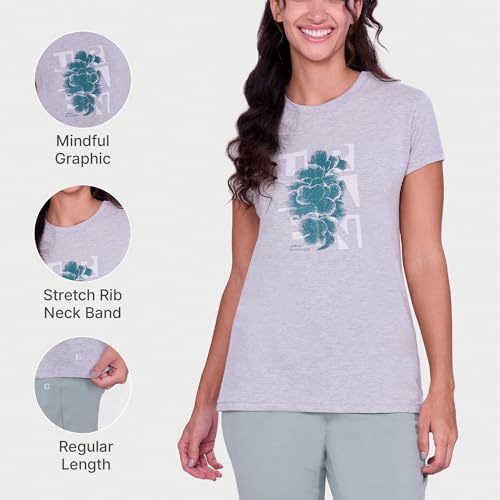 Image of Enamor Short Sleeve Crew Neck Regular Length Basic Crew T-Shirt - Slim Fit, Soft and Breathable Stretch Cotton - E147