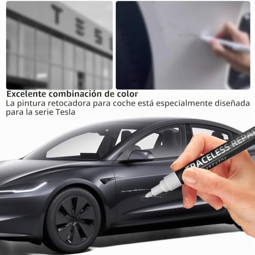 Miniatura 9 de Topabyte Pintura De Retoque Para Tesla Model Y Juniper Model 3 Highland Model X Model S Pluma De Retoque Del Coche Gris, Lápiz Reparador Arañazos Coche, Stealth Grey - Pn01