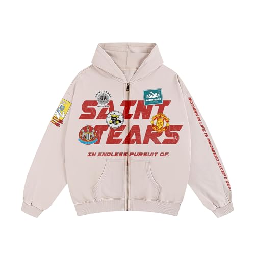 Arnodefrance Men Vintage Washed Graphic Zip Up Hoodies Printing Graffiti Hoodie Cotton Warm Pullover Coat Outerwear