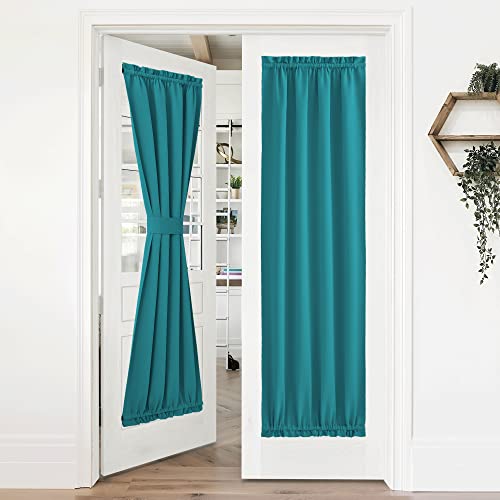 NICETOWN Blackout Curtain for French Door - Thermal Insulated Room Darkening Door Curtain, Rod Pocket Noise Reducing Single Panel, 36 x 72 Inches, 1 P