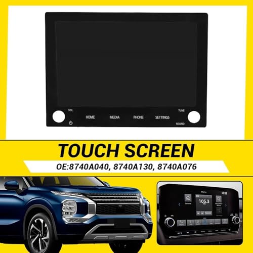 Image of 8 inch Touch Screen Digitizer Replacement for Mitsubishi Outlander 2019-2022 LCD Display Radio Screen Replaces 8740A130, 8740A040, 8740A076