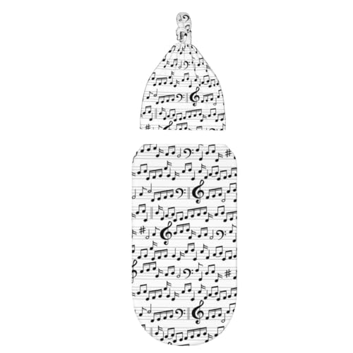 Image of Music Note Newborn Swaddle Blankets Baby Stuff Soft Swaddling Blanket with Beanie Sets Gifts For Infant Boys Girls