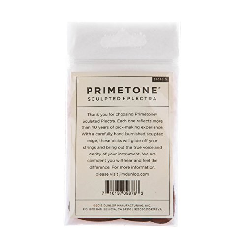 Jim Dunlop Primetone Standard 2.0Mm Sculpted Plectra With Grip, 3 Pack #TOP4