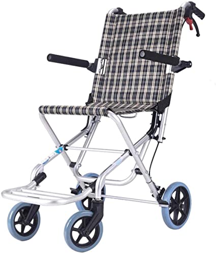旅行用航空機用車椅子、折りたたみ式軽量アルミ合金製超軽量ポータブル車椅子、子供と高齢者用、重さわずか6.9kg、耐荷重100kg、カラー名:耐荷重75kg
