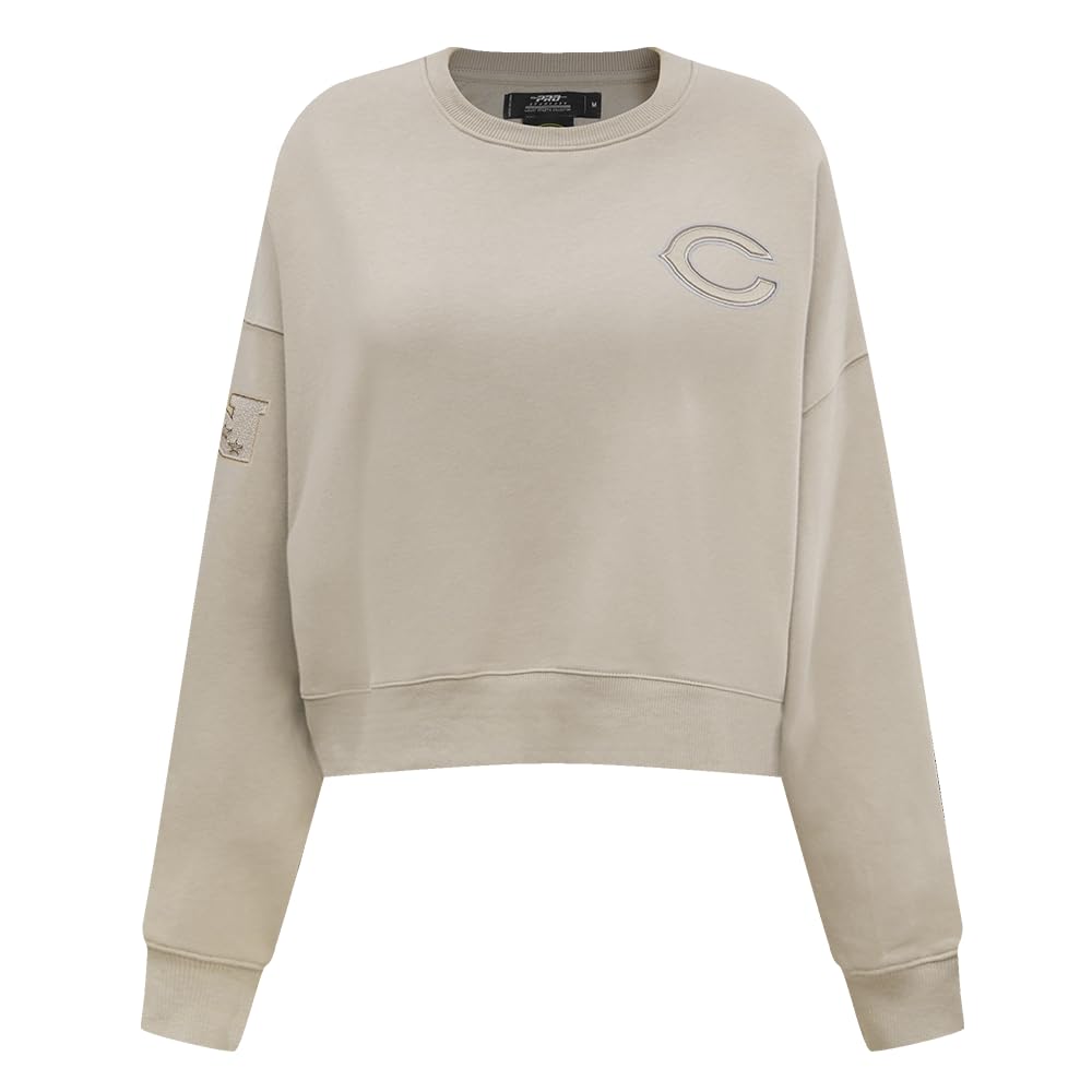 Pro Standard Women's NFL Chicago Bears Neutral Crewneck Sweatshirt, Taupe, XL, Model NEUTRAL-3502-F-BFT