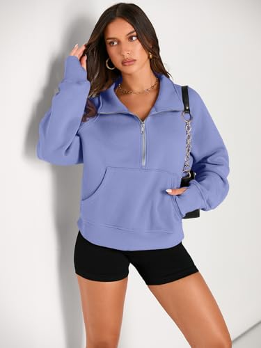 Image of AUTOMET Womens Sweatshirts Half Zip Cropped Pullover Fleece Quarter Zipper Hoodies 2026 Fall Fashion Outfits Clothes