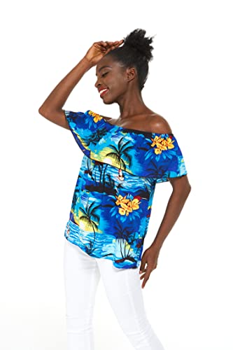 Image of Hawaii Hangover Family Matching Hawaiian Clothes, Sunset Blue | Family matching Hawaiian outfits, Sunset Blue, lightweight rayon, machine washable, tropical print, luaus, cruises