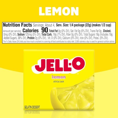 Image of Jell-O Dessert Mix Variety Pack - Butterscotch Pudding, Sugar Free Strawberry Banana Gelatin, Sugar Free Lemon Pudding & Lemon Gelatin (1 Ea.)