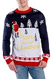 Tipsy Elves Men's Ugly Christmas Sweater Yellow Snow Funny Santa Writing Merry Christmas Guy's Pullo