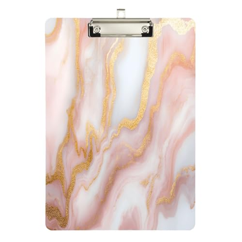 Porte-bloc marbré rose pastel idéal pour l'organisation de bureau